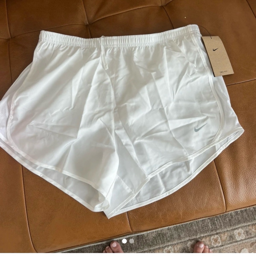 Nike Women’s White Athletic Running Shorts with Subtle Swoosh